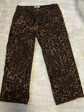 Abercrombie & Fitch Mid Rise Leopard Textured Jean
